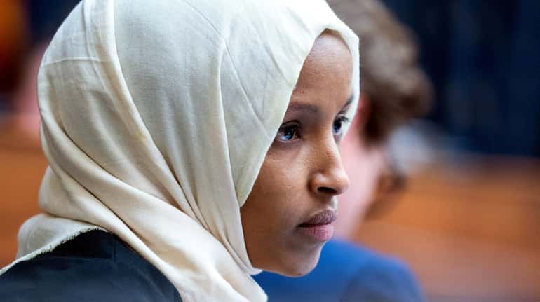 Democratic Representative from Minnesota Ilhan Omar attends a Foreign Affairs...