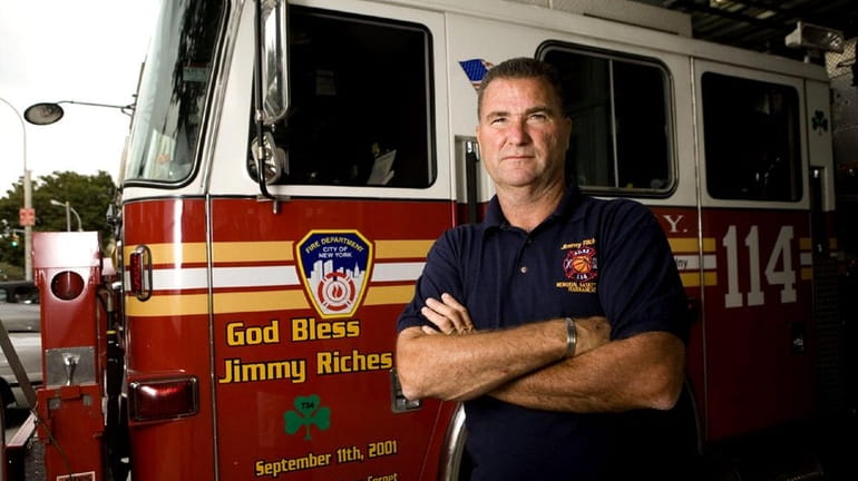 Former FDNY Deputy Chief Jim Riches stands in front of...