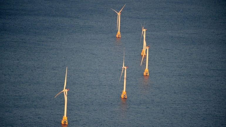 Rhode Island's five-turbine Block Island wind farm on Nov. 23,...
