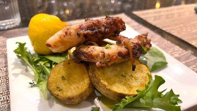 The grilled octopus at The Olive Room Meeting Pointe on...
