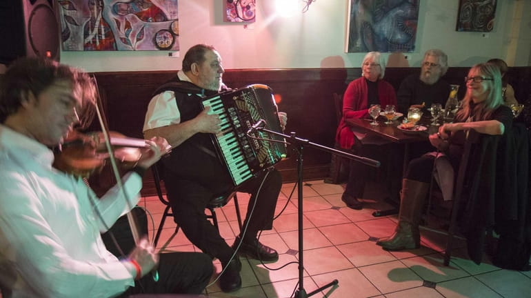 Balkan music is performed by the Ivan Milev (accordion) /Entcho...