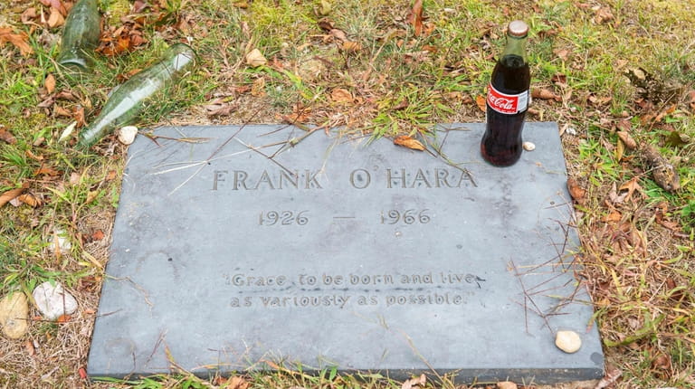 Poet Frank O'Hara, whose grave is seen in October 2019, is...