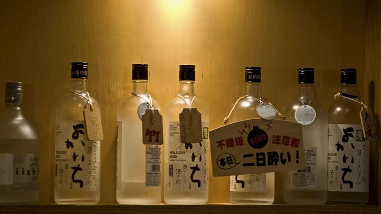 Reserved bottles of unfinished Shochu from customers who can finish...