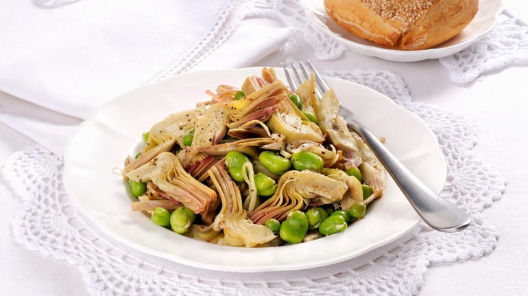 Easter vegetable: Rittedda siciliana (Italian artichoke and fava bean salad) is...