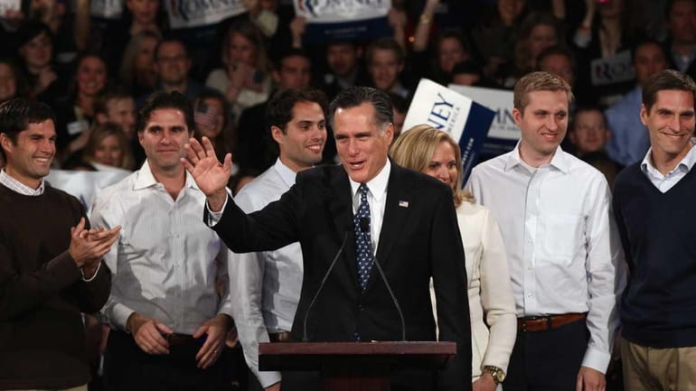 Republican presidential candidate and former Massachusetts Gov. Mitt Romney speaks...