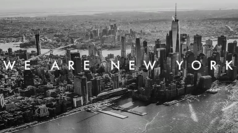 Lower Manhattan is seen in a screenshot of a social...