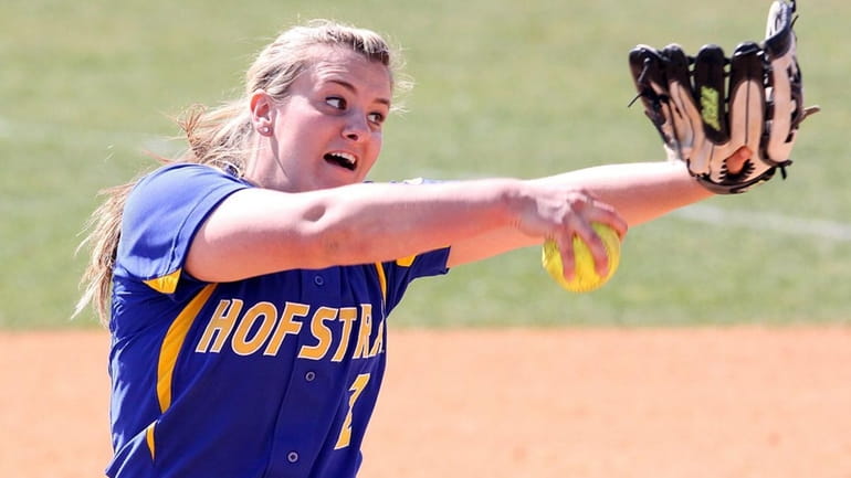 Olivia Gallati pitches against UConn. The Pride won 3-0. (March...