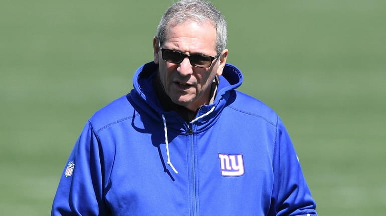 Giants general manager Dave Gettleman at voluntary minicamp on April...