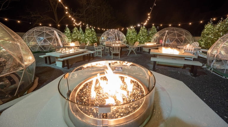 Sit by the fire pit or hang in a heated...