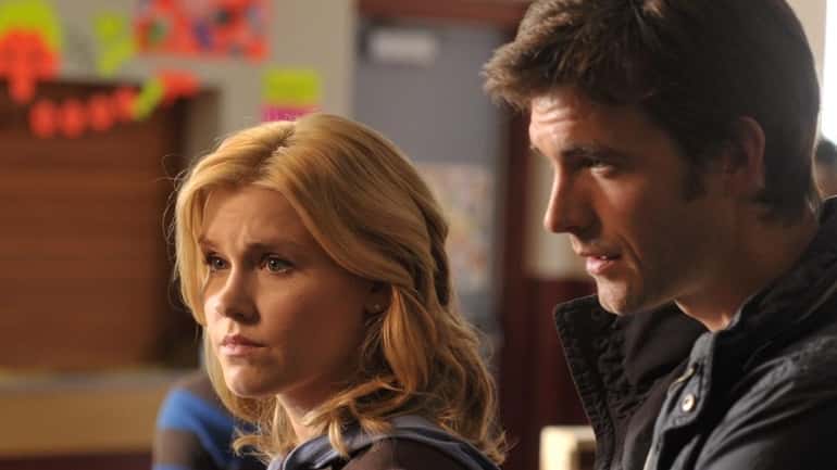 From left, Emily Rose as Audrey Parker, Lucas Bryant as...