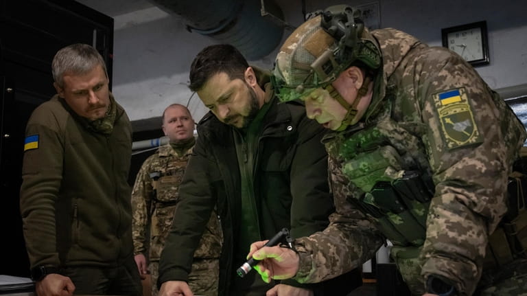 Ukrainian President Volodymyr Zelenskyy, Commander of Ukraine's Ground Forces Col.-Gen....