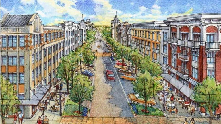 Artist rendering of North Main Street in Hempstead Village.