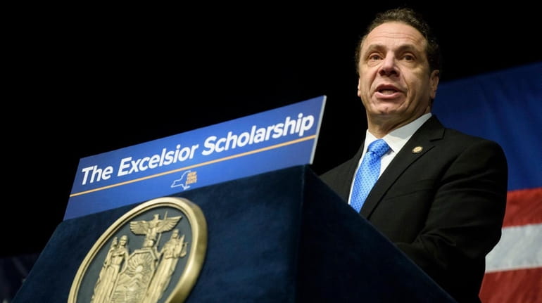 Gov. Andrew M. Cuomo announces his proposed "Excelsior Scholarship" plan...