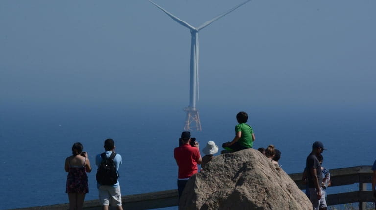 Deepwater Wind offshore wind farm at Block Island, on Aug. 14,...