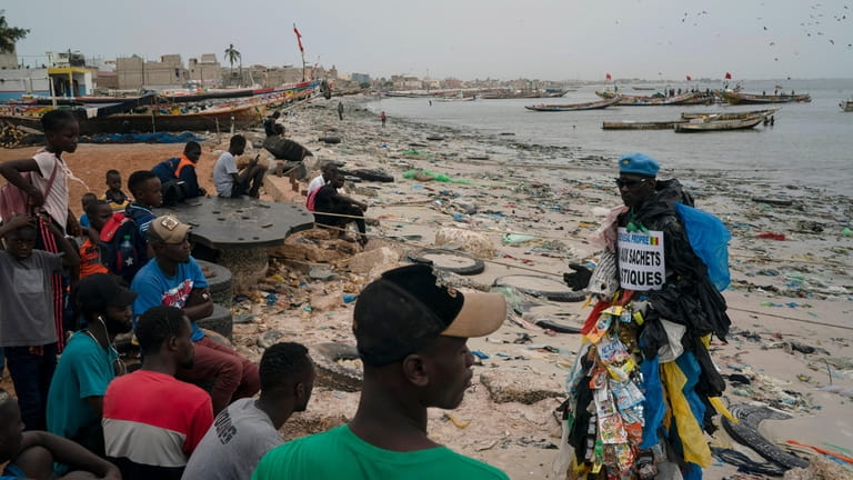 The environmental activist Modou Fall, who many simply call "Plastic...