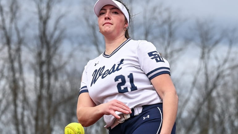 Erin McDaid of Smithtown West pictured on Saturday, April 13,...