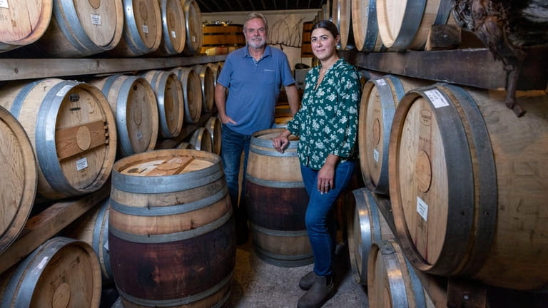 Corey Creek winemaker Marin Brennan with her mentor, Bedell’s Rich...