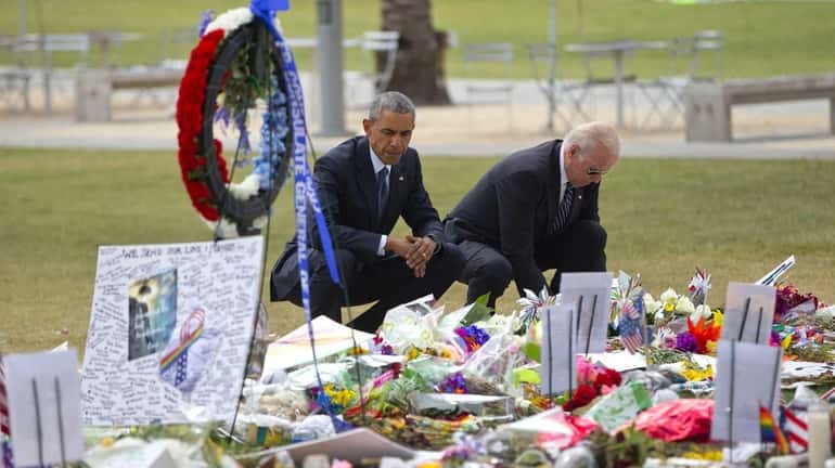 President Barack Obama and Vice President Joe Biden visit a...