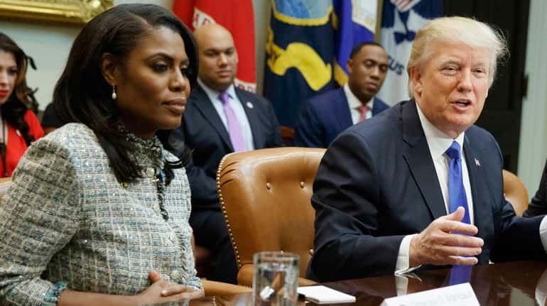 Omarosa Manigault Newman with President Donald Trump in the White House...