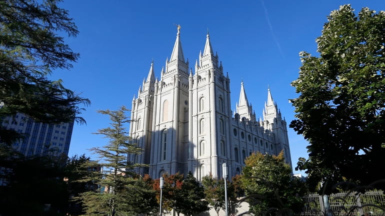 The Salt Lake Temple stands at Temple Square in Salt...