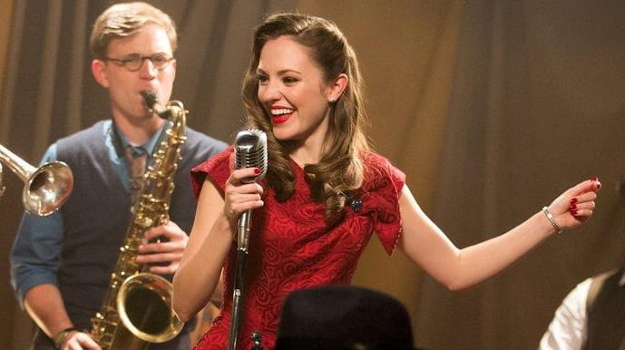 Laura Osnes and the cast of "Bandstand," reportedly the first...