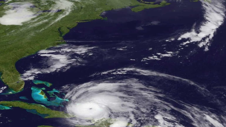 An image released by the NOAA made from the GEOS...