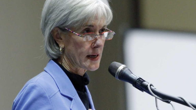 Health and Human Services Secretary Kathleen Sebelius speaks during a...