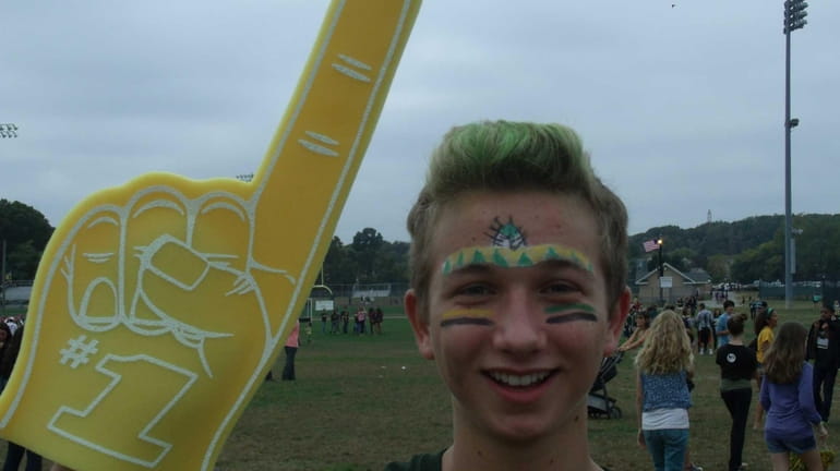 Sophomore Connor Meehan shows his school spirit during the Ward...