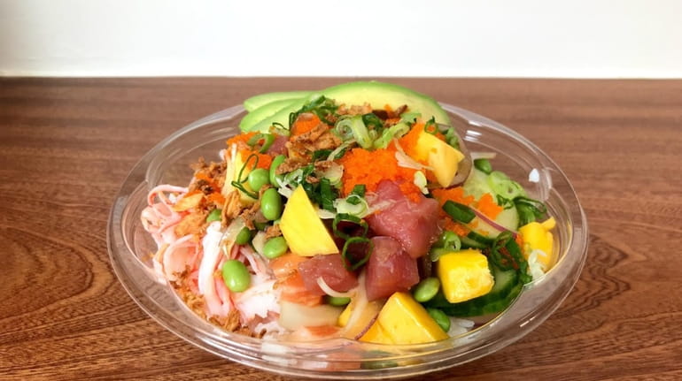 The Hawaii style poke bowl at Chen's Poke in Mineola...