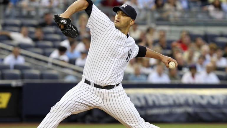 New York Yankees' Andy Pettitte pitches during the second inning...