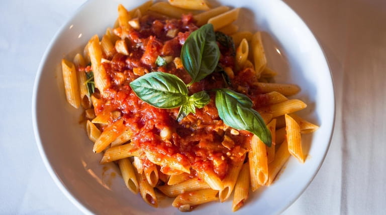 Penne arrabbiata with hot red pepper at Mamma Lombardi's in Holbrook.