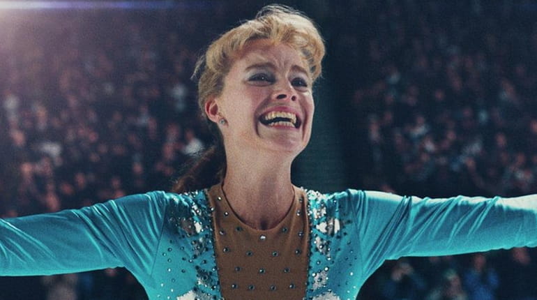 Tonya Harding, portrayed by Margot Robbie, after landing the triple...