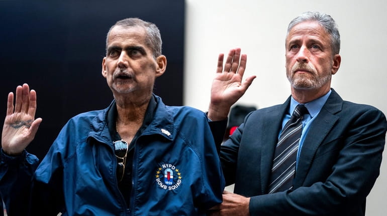 Retired NYPD Det. Luis Alvarez and former "Daily Show" host...