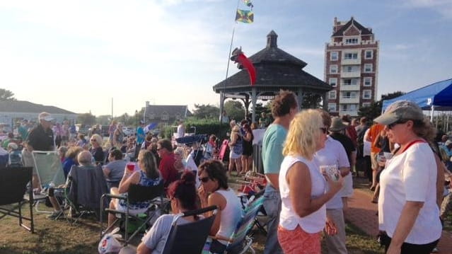 More than 100 people filled the Montauk Green on Tuesday,...
