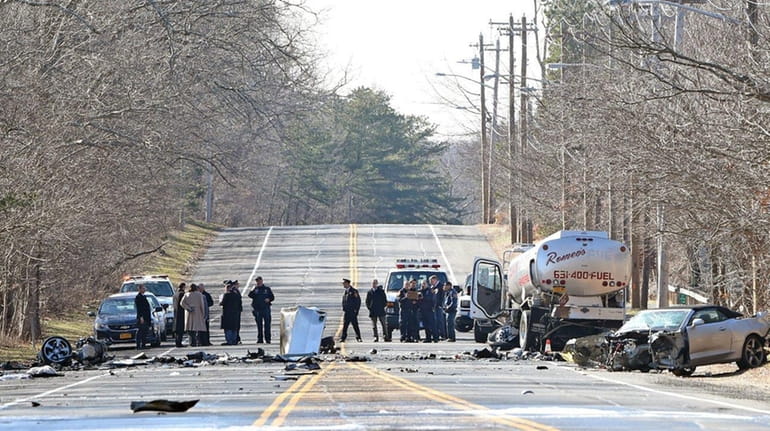 The scene of a multivehicle crash on Wednesday, Feb. 14,...