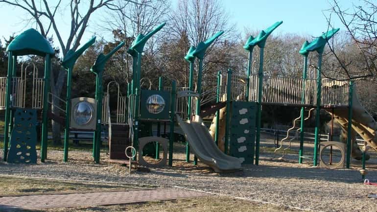 A new playground was installed last fall at Kaler's Pond...