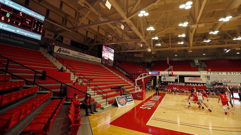 The Stony Brook Seawolves play against the Fairfield Stags without...