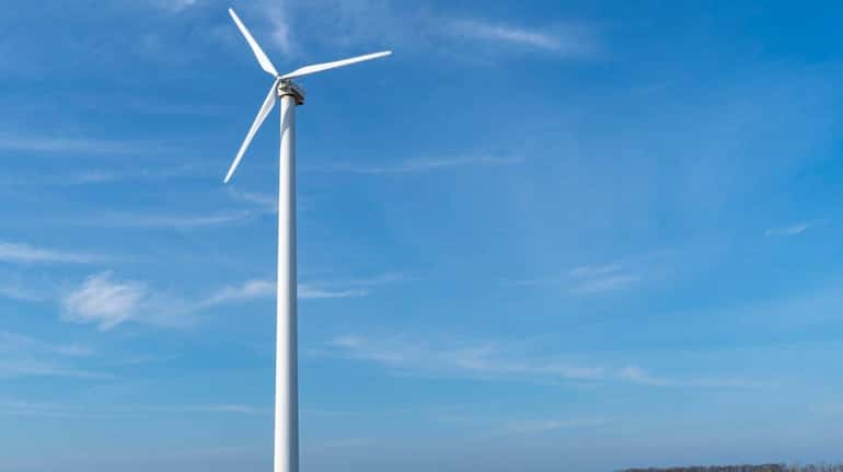 A wind turbine at Pindar Vineyards in Peconic on Feb....