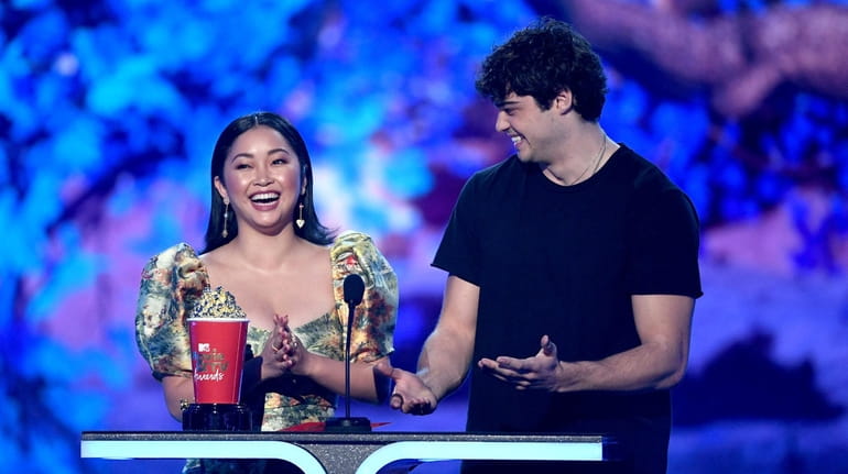 Lana Condor and Noah Centineo speak onstage during the 2019...