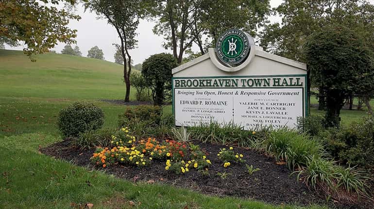 The site of Brookhaven Town Hall in Farmingville on Oct. 9,...
