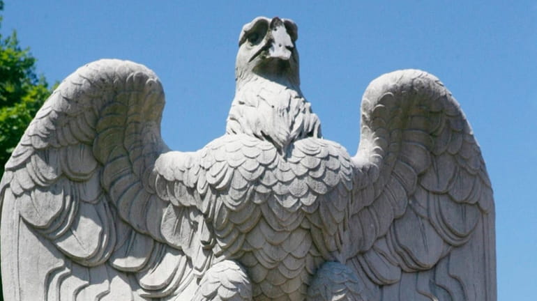 The eagle statue at the Hicksville LIRR depot was originally...