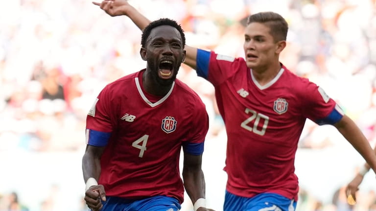 Costa Rica's Keysher Fuller celebrates after scoring his side's opening...