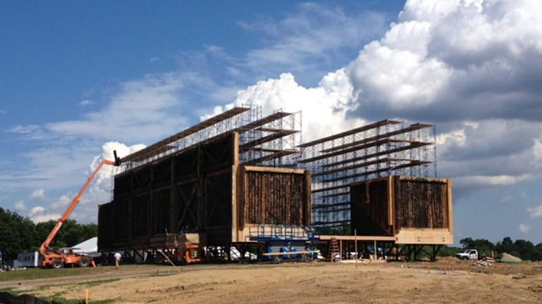 A "Noah" construction site is being built for filming in...