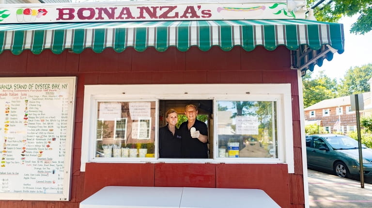 Owners Patricia and Phil Bonanza at Bonanza's in Oyster Bay.