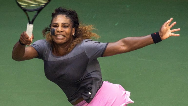 Serena Williams practices for the U.S. Open at the USTA Billie...