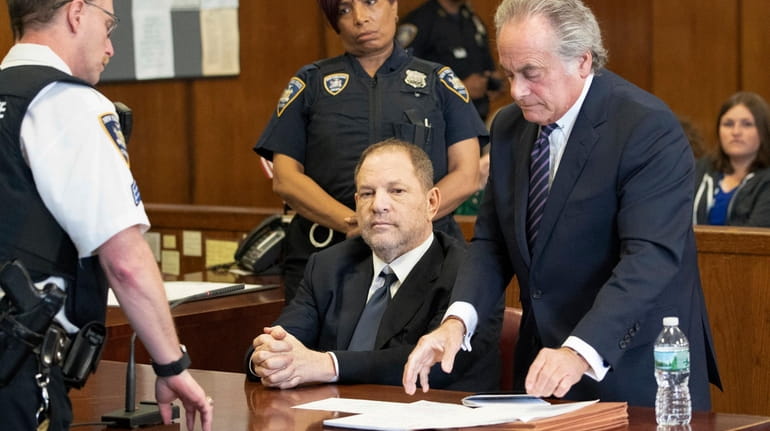 Harvey Weinstein, seated, with his attorney, Benjamin Brafman, in State Supreme...