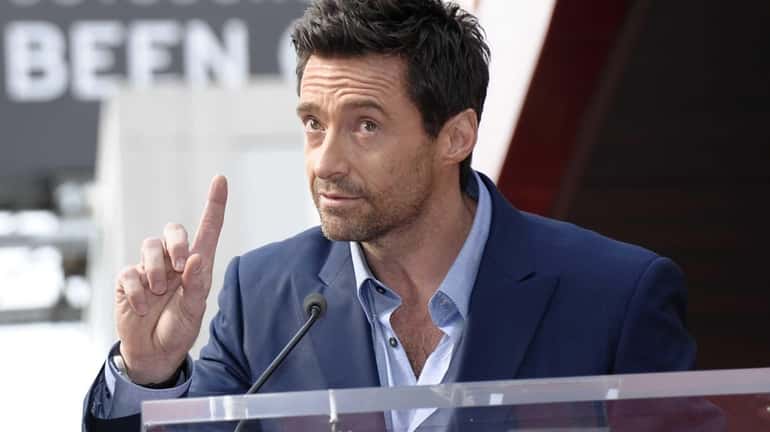 Hugh Jackman speaks at his star ceremony at the Hollywood...