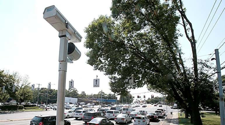 A red light camera on the corner of Townline Road...