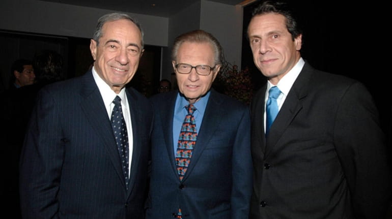 (L-R) Mario Cuomo, Larry King and Andrew Cuomo on Nov. 5, 2007...