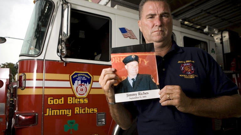 Former FDNY Deputy Chief Jim Riches stands in front of...